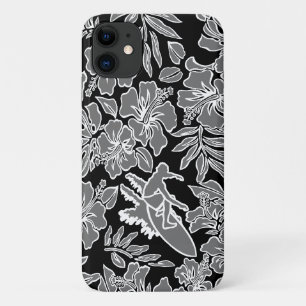 Surf Pareau Hawaiian Hibiscus Surfing Gray iPhone 11 Case