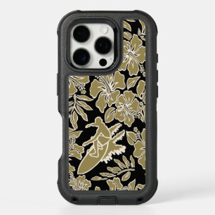 Surf Pareau Hawaiian Hibiscus Surfing - Khaki iPhone 16 Pro Case