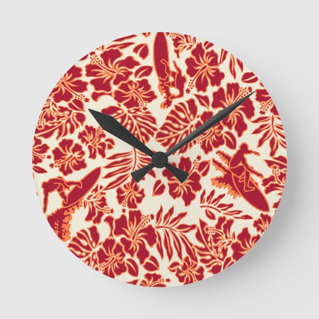 Surf Pareau Hawaiian Wall Clocks (Front)