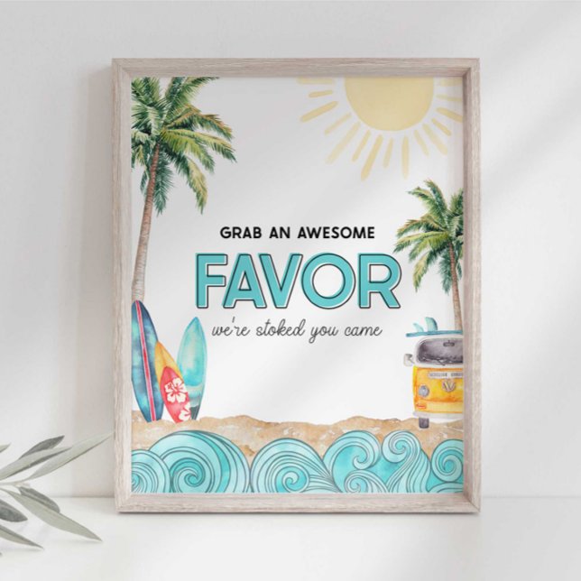 Surf Party Favor Thank You Sign (Creator Uploaded)