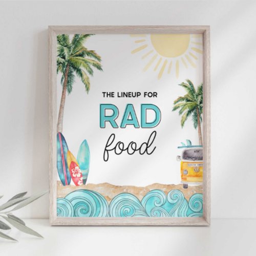 Surf Party Food Table Sign