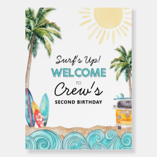 Surf Party Welcome Sign
