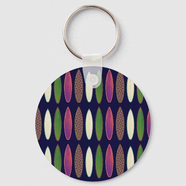 surf pattern . boards keychain (Front)