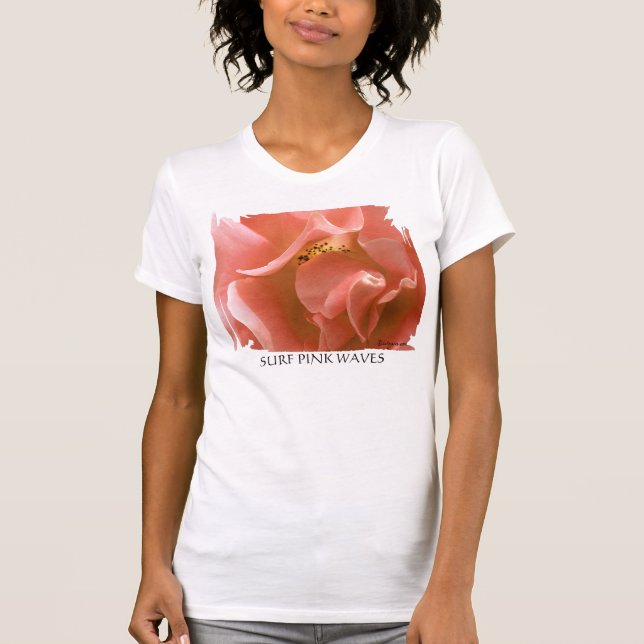 Surf Pink Waves - Rose Petals T-shirt (Front)