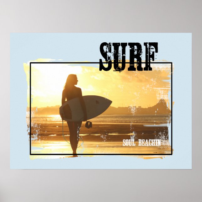 Surf Poster Surfer Girl (Front)