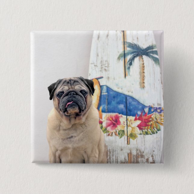 Surf Pug Button (Front)