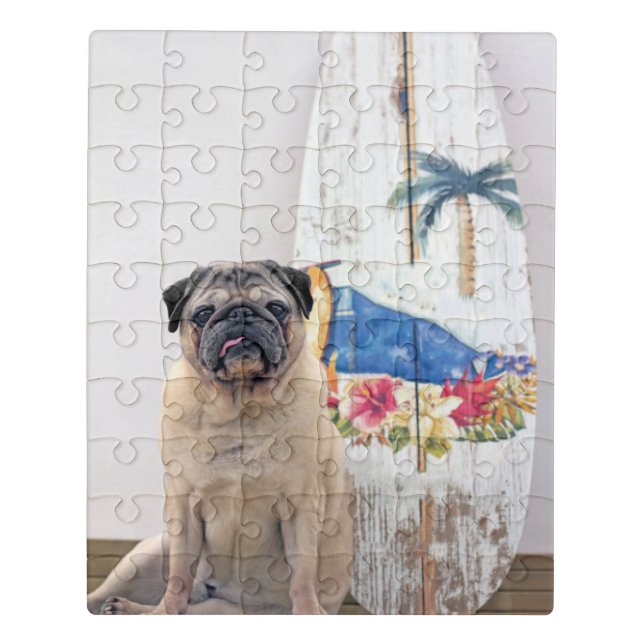 Surf Pug Jigsaw Puzzle (Puzzle Vertical)