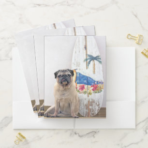 Surf Pug Pocket Folder