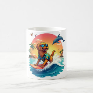Surf Pup 🏄♂️ Golden Retriever Beach Mug