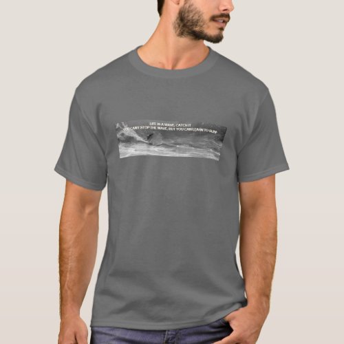 SURF QUOTE BW print T_Shirt