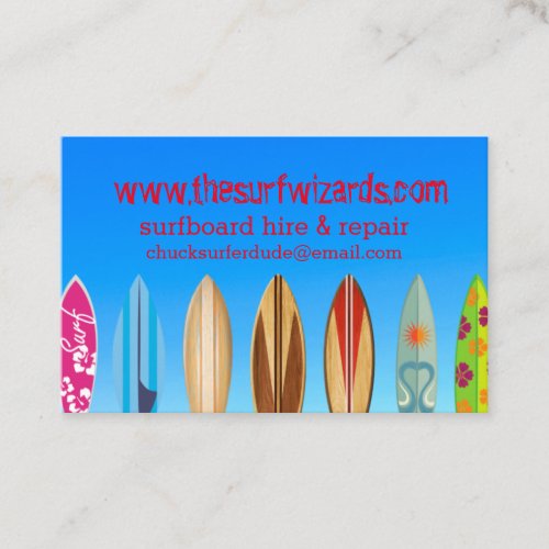 surf repairmand hire bsusiness cards