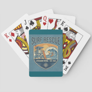 Surf Rescue Lifeguard Patrol Est 1950 Poker Cards