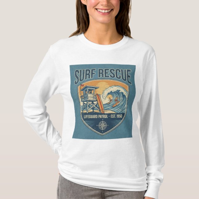 Surf Rescue Lifeguard Patrol Est 1950 T-Shirt (Front)