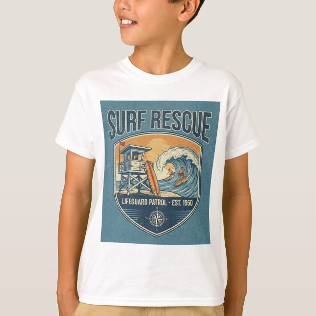 Surf Rescue Lifeguard Patrol Est 1950 T-Shirt (Front)