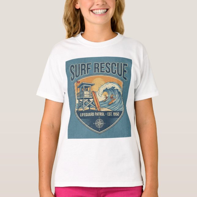 Surf Rescue Lifeguard Patrol Est 1950 T-Shirt (Front)