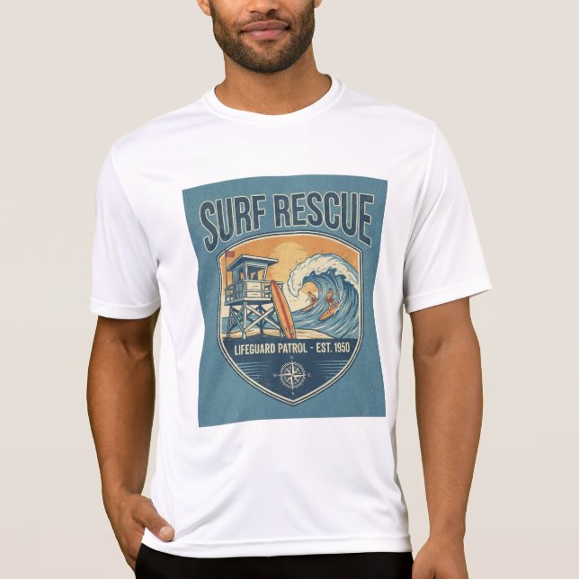 Surf Rescue Lifeguard Patrol Est 1950 T-Shirt (Front)