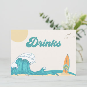 Surf Restroom Party Sign Surf Card