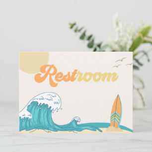 Surf Restroom Party Sign Surf Card