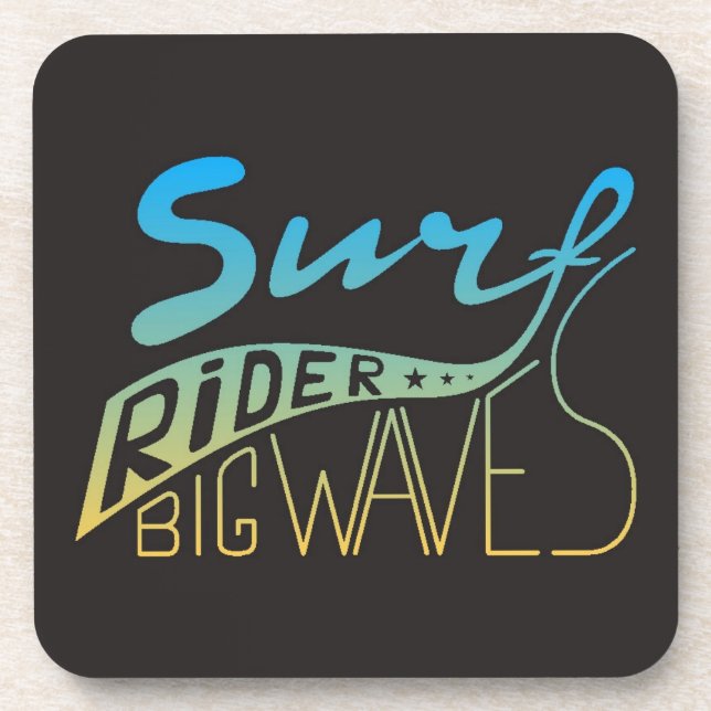 Surf Rider Big Waves Beverage Coaster (Front)