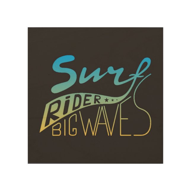 Surf Rider Big Waves Wood Wall Decor (Front)