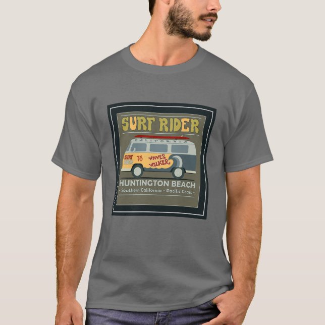 Surf Rider Huntington Beach Poster T-Shirt (Front)