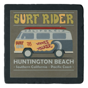 Surf Rider Huntington Beach Poster Trivet