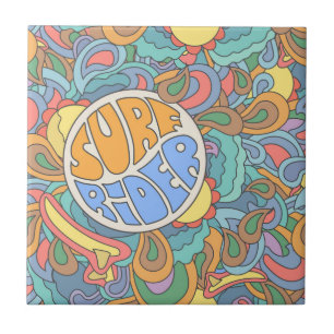 Surf Rider Pattern Ceramic Tile