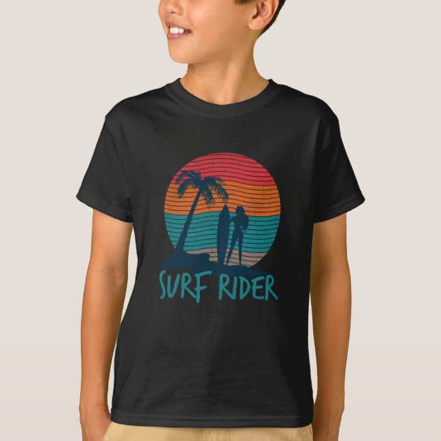 Surf Rider-Riding the waves-surfing-Big wave T-Shirt (Front)