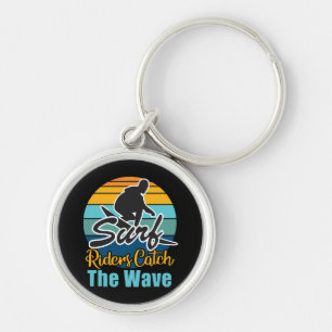 Surf Riders Catch the Waves Keychain