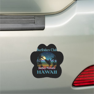Surf riders Club, Surfing Paradise, Hawaii Car Magnet