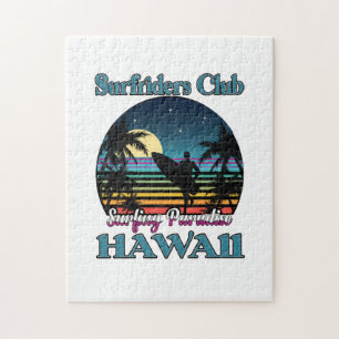 Surf riders Club, Surfing Paradise, Hawaii Jigsaw Puzzle
