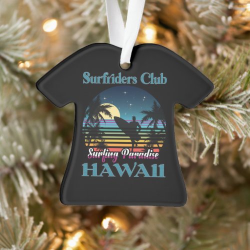 Surf riders Club Surfing Paradise Hawaii Ornament