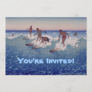'Surf-Riders, Honolulu' - Birthday Invitation