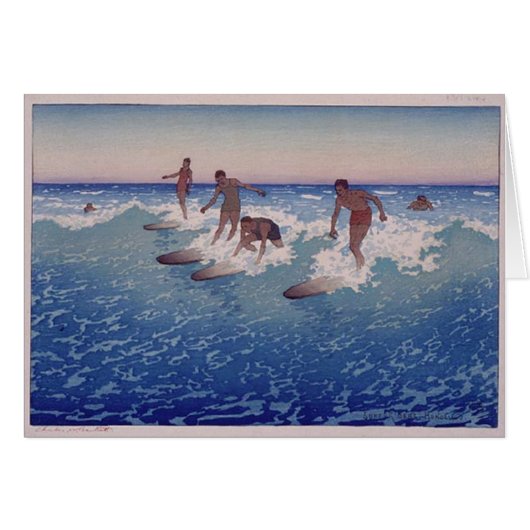 'Surf-Riders, Honolulu' - Charles W. Bartlett Cards (Front Horizontal)