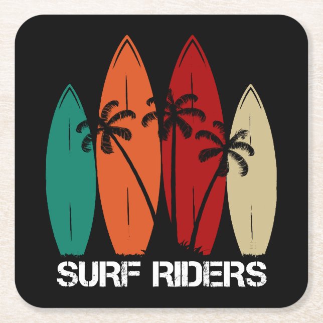 Surf Riders Square Paper Coaster (Front)
