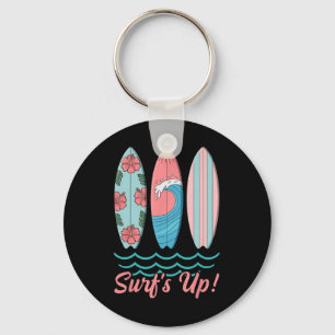 Surf’s Up Cute Surfboard Summer Beach Hawaii Wave Keychain