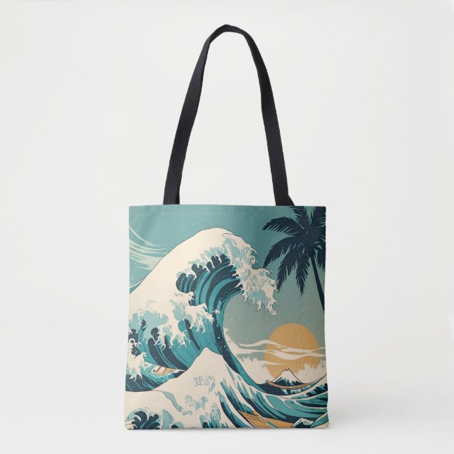 Surf’s Up Retro Wave Design Classic California  Tote Bag (Front)