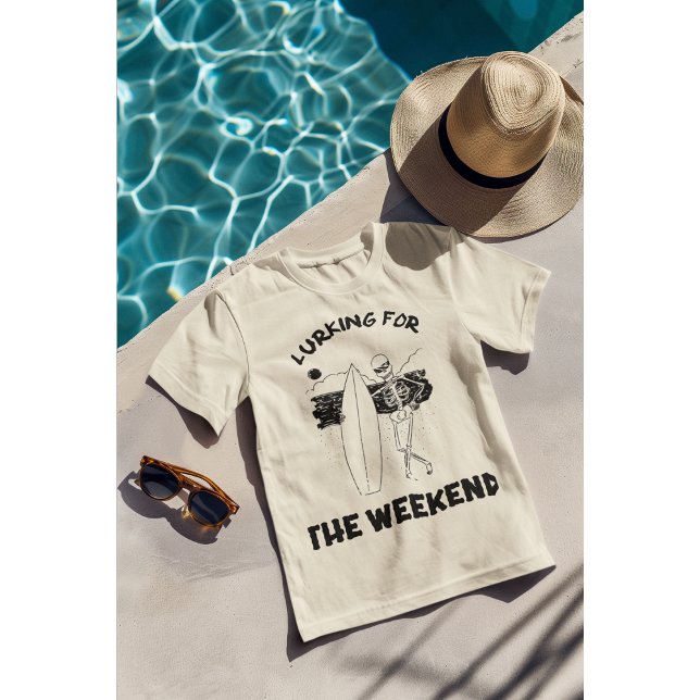 Surf’s Up Skeleton Surfboard Skater / Beachwear T-Shirt (Creator Uploaded)