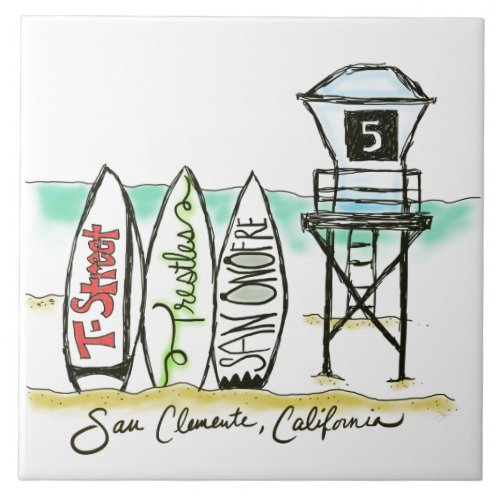 Surf San Clemente 6x6 Ceramic Tile