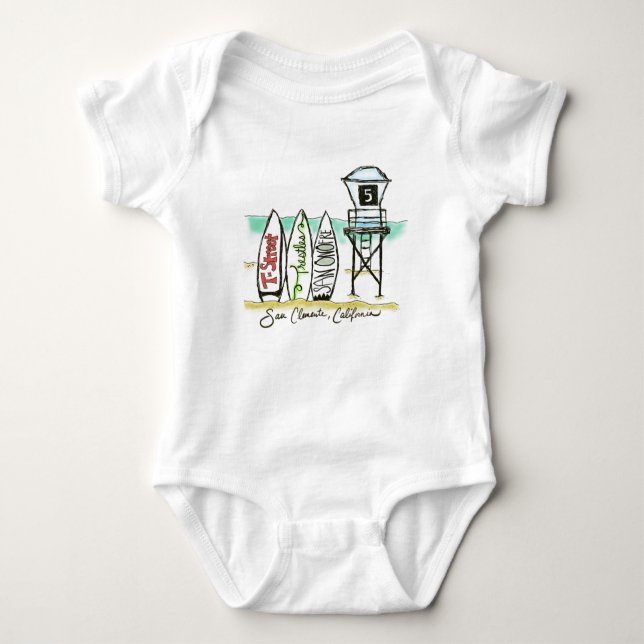 Surf San Clemente Baby Bodysuit (Front)