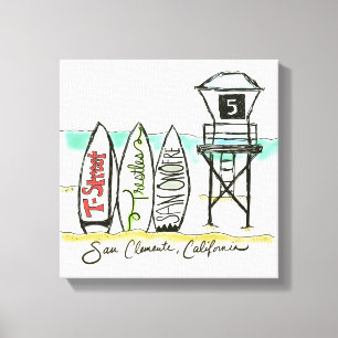Surf San Clemente Canvas Wall Art
