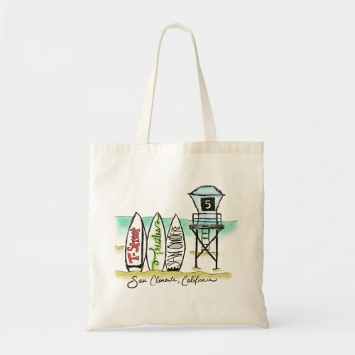 Surf San Clemente Small Tote Bag