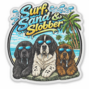 Surf Sand and Slobber Sticker