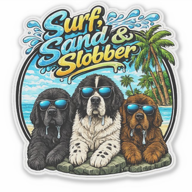 Surf Sand and Slobber Sticker (Front)