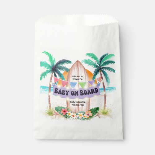 Surf  Sea Baby On Board Beach Baby Shower Favor Bag