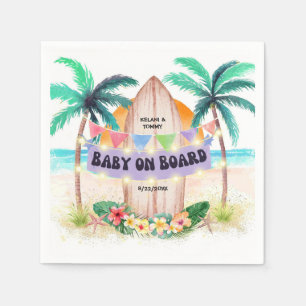 Surf & Sea Baby On Board Beach Baby Shower Napkins
