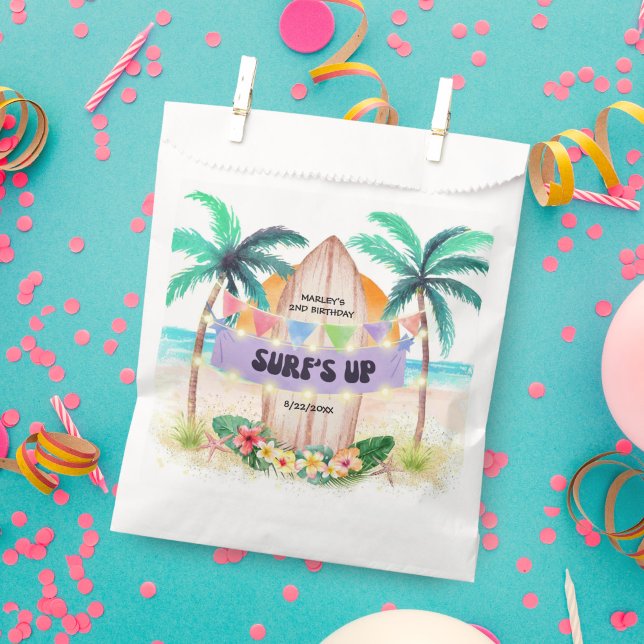 Surf & Sea | Surf's Up Beach Birthday Party Favor Bag (Creator Uploaded)