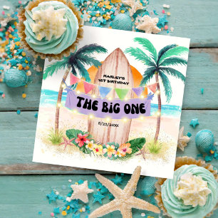 Surf & Sea The Big One Beach Birthday Napkins