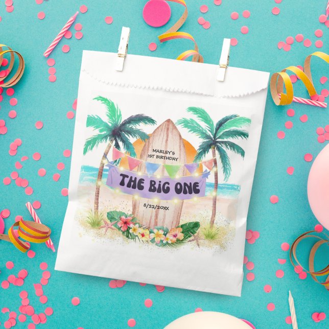 Surf & Sea | The Big One Beach Theme Birthday  Favor Bag (Creator Uploaded)