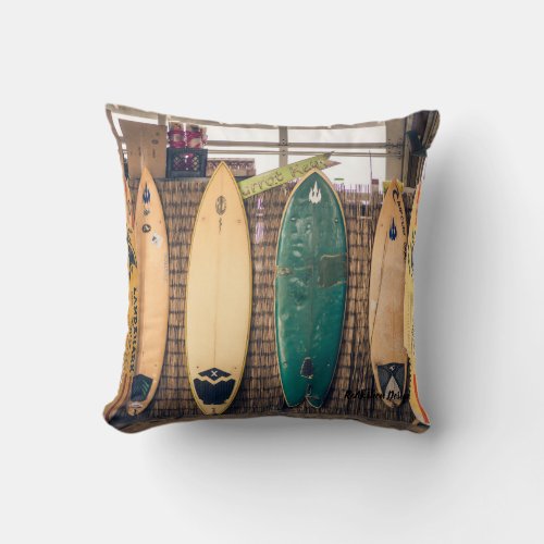 Surf Shack Design Throw Pillow